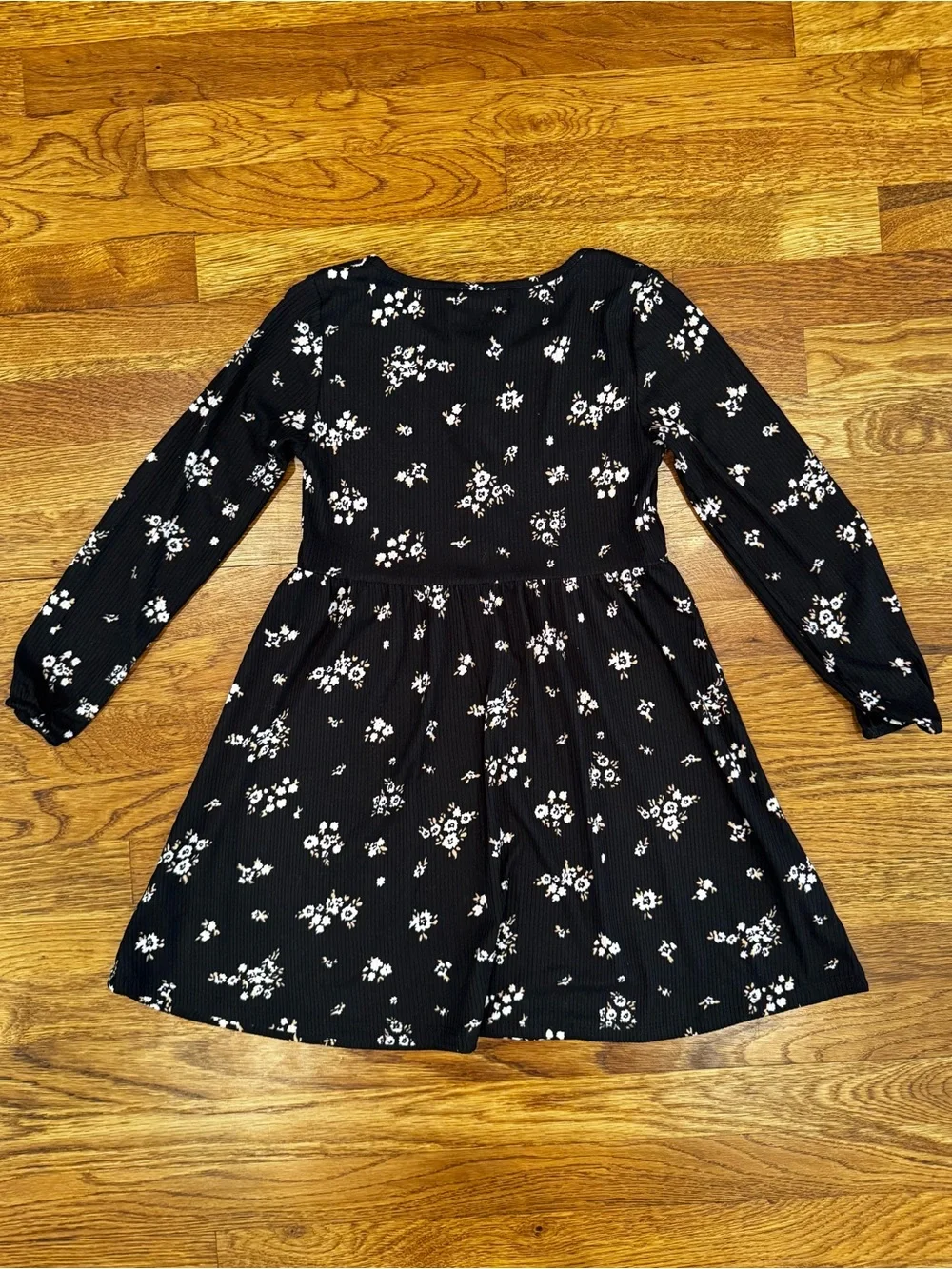 NWOT Btween Bundle of 2 Black Floral & Pink Leopard Long-Sleeve Dresses - Size 8